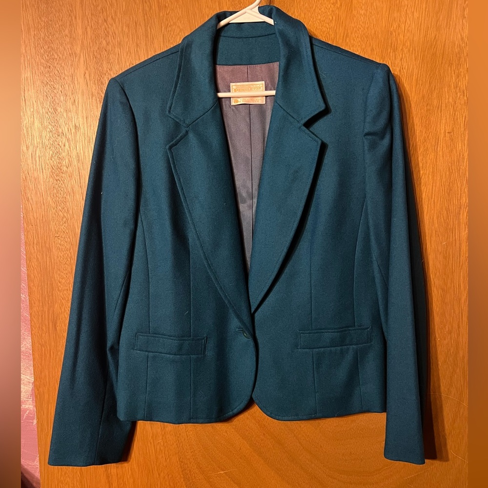Pendleton Teal Single Button Blazer